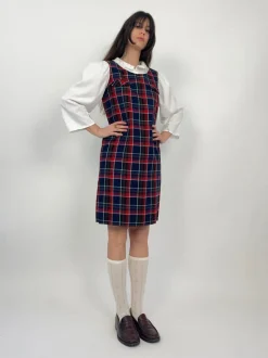 Abito a tubino in lana tartan