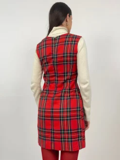 Abito a tubino in lana tartan