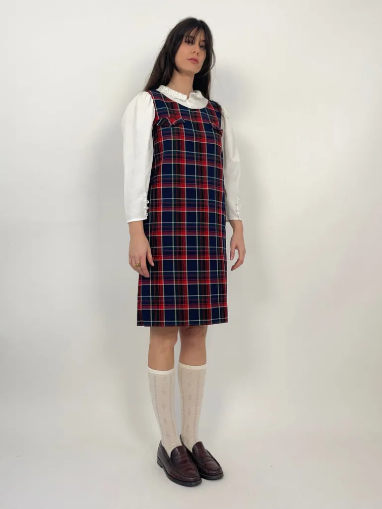 Abito a tubino in lana tartan