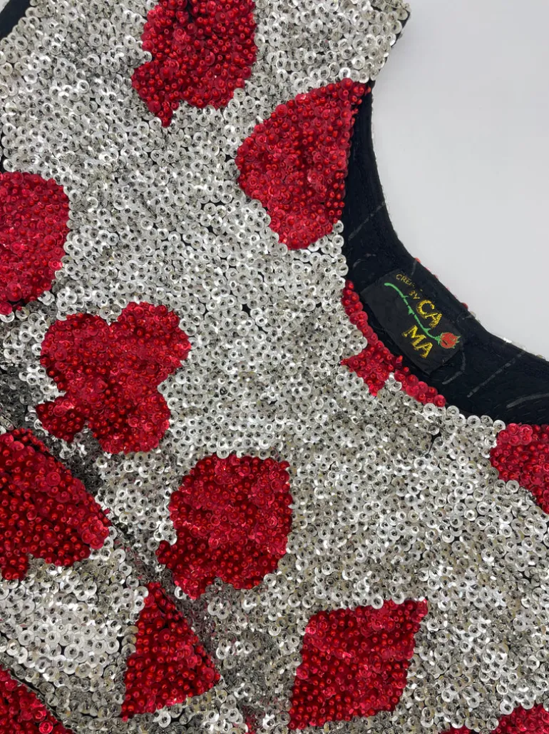Abito corto di paillettes anni '80