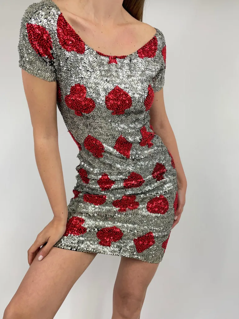 Abito corto di paillettes anni '80