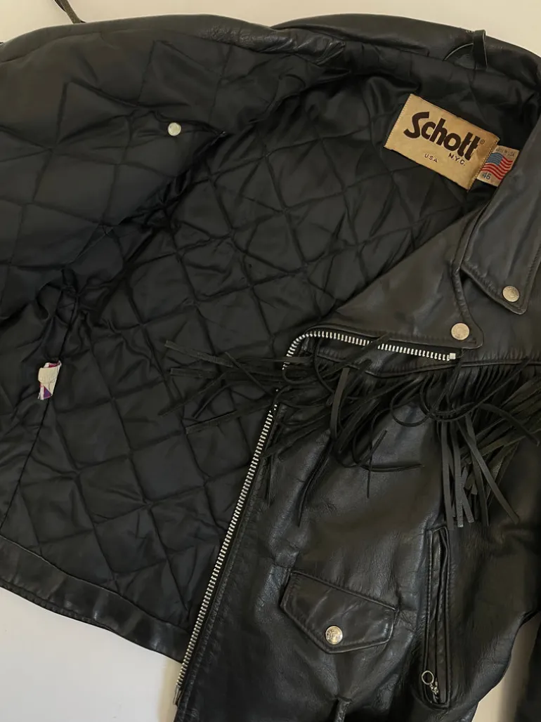 Biker Schott U.S.A. con frange