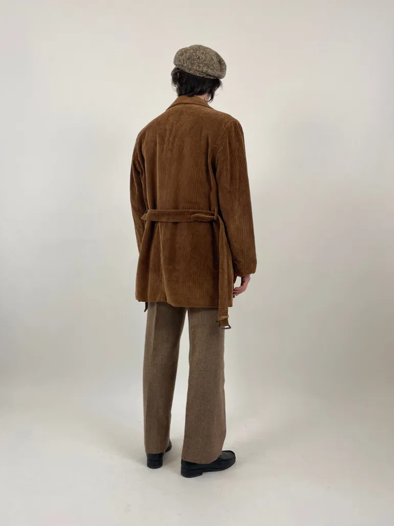 Cappotto corto anni '70 in velluto a coste