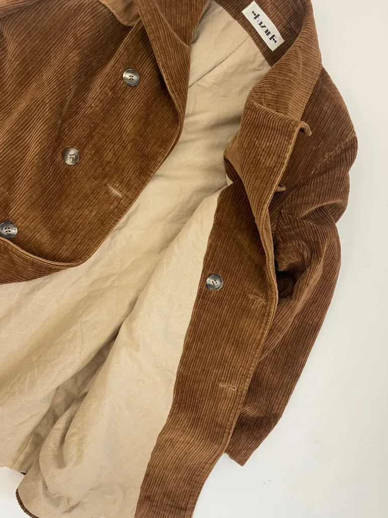 Cappotto corto anni '70 in velluto a coste