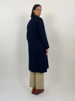 Cappotto lungo doppiopetto in lana