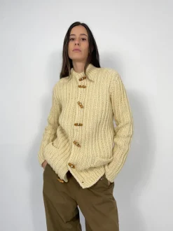 Cardigan in lana con alamari