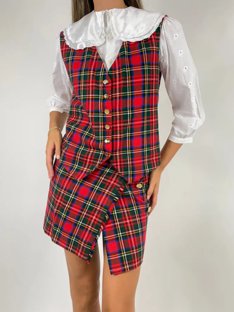 Completo vintage in lana tartan