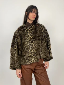 Giacca corta in pelliccia sintetica vintage