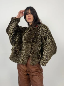 Giacca corta in pelliccia sintetica vintage