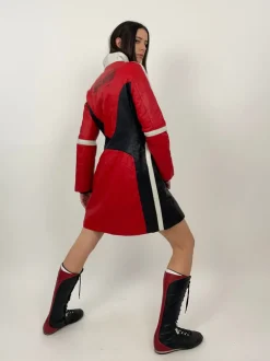 Giacca lunga in pelle vintage