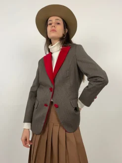 Giacca vintage con dettagli in velluto