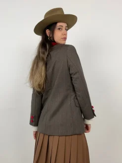 Giacca vintage con dettagli in velluto