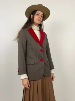 Giacca vintage con dettagli in velluto