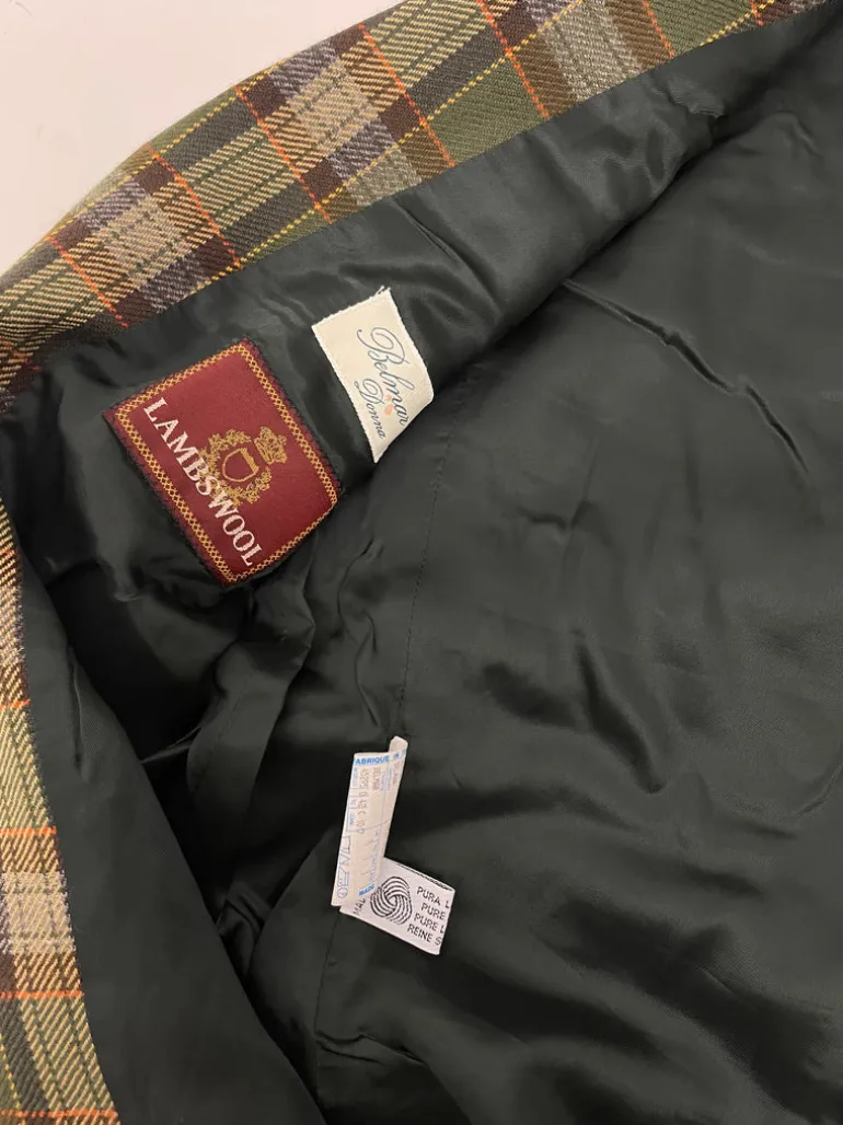 Giacca vintage in lana a quadri