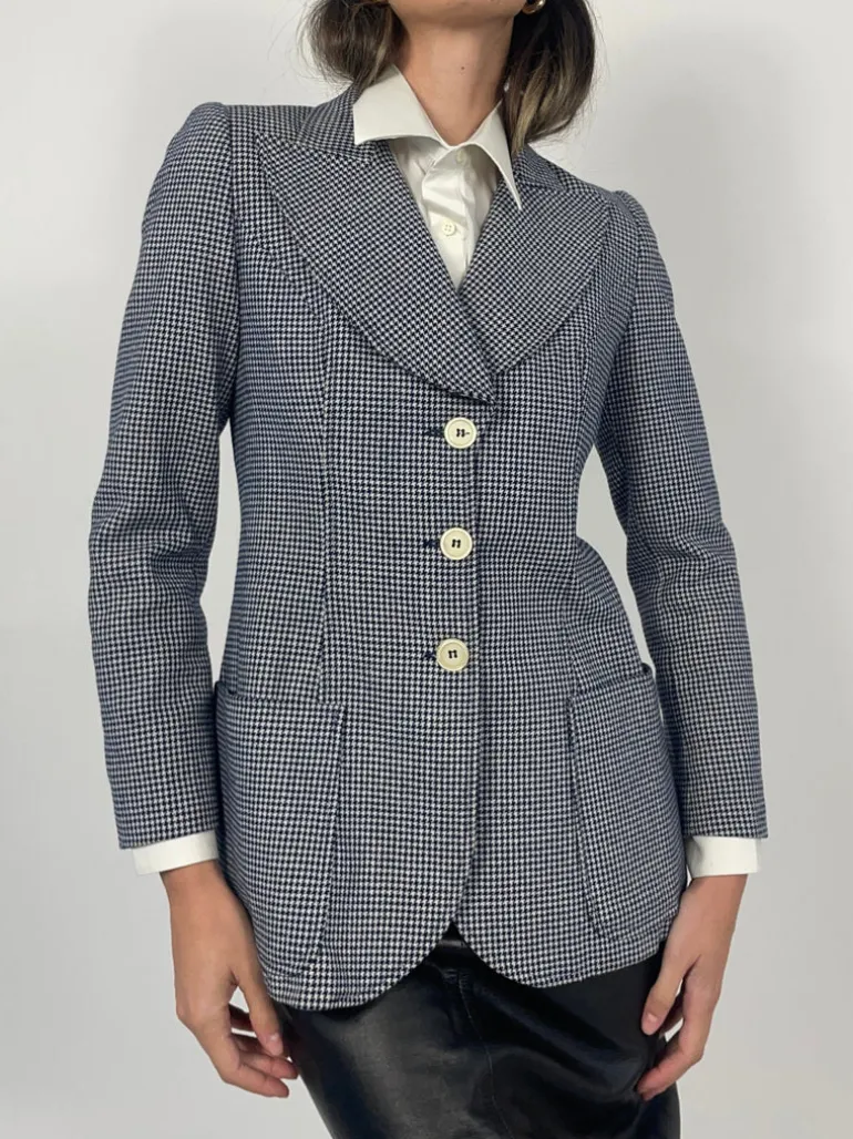 Giacca vintage in lana pied de poule