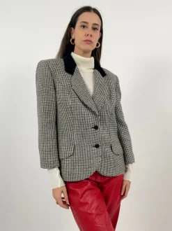 Giacca vintage in lana pied de poule