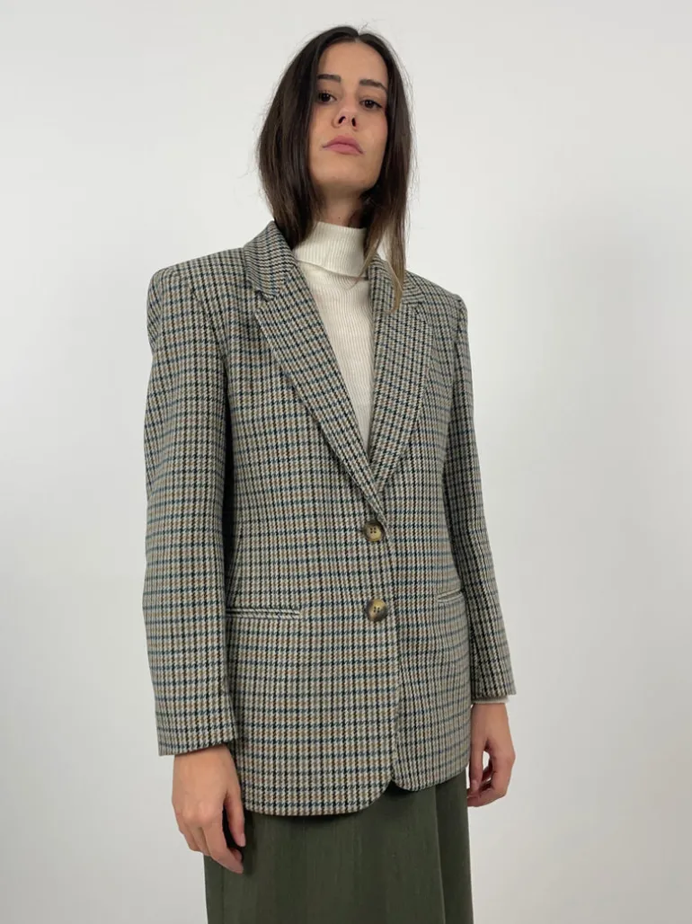 Giacca vintage in lana pied de poule