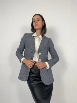 Giacca vintage in lana pied de poule