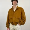 Giacca vintage in pelle scamosciata