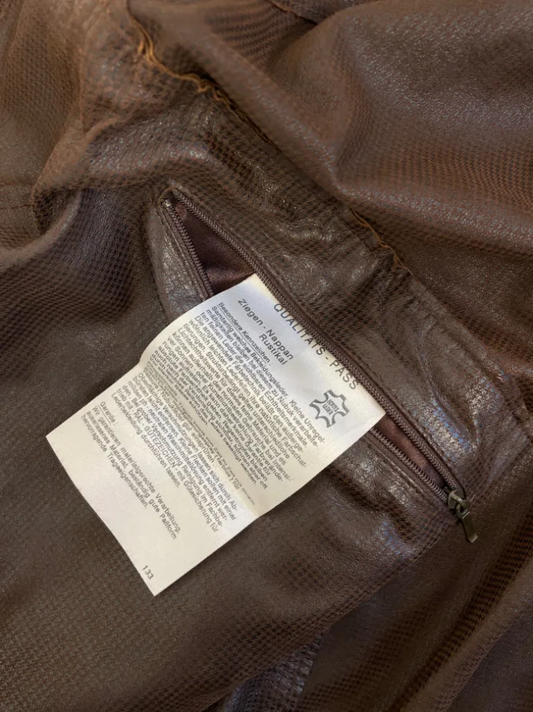 Giacca vintage in pelle scamosciata