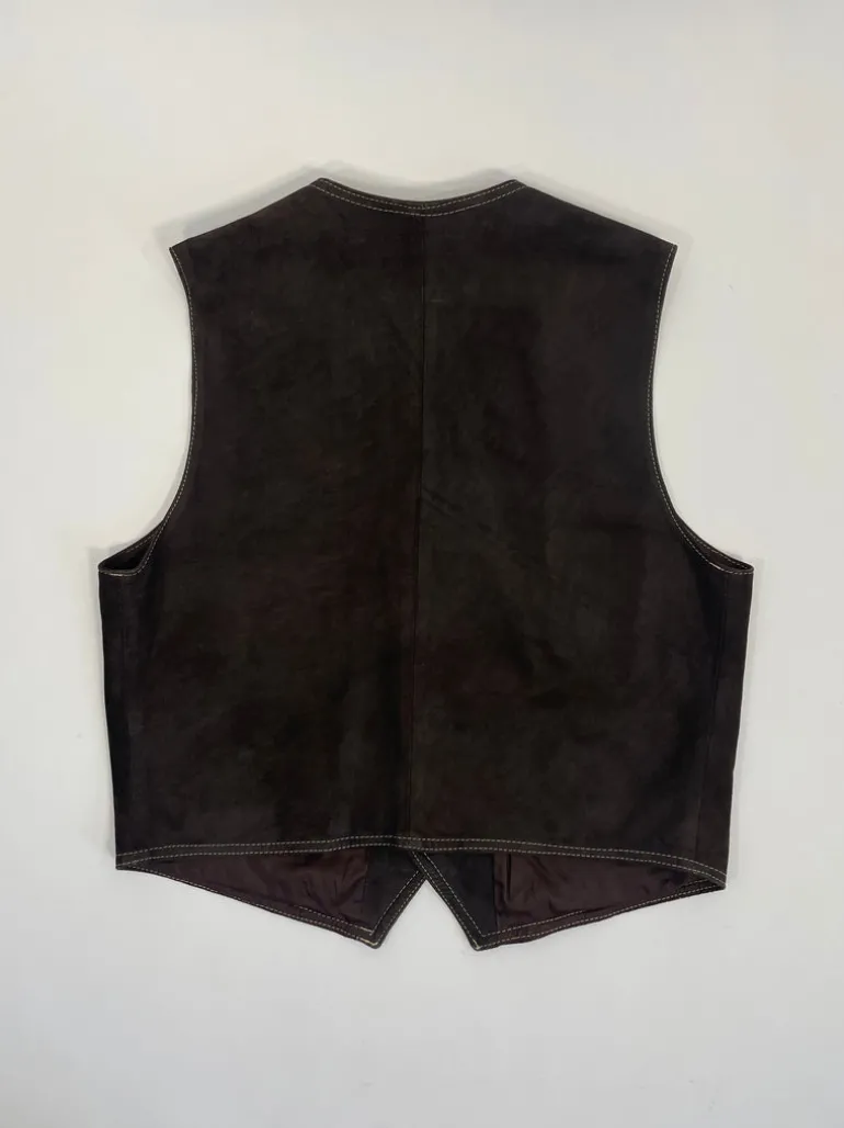 Gilet vintage in vera pelle
