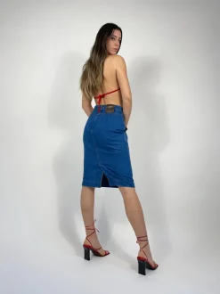 Gonna denim Fendi