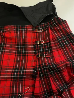 Gonna lunga in lana tartan anni '70
