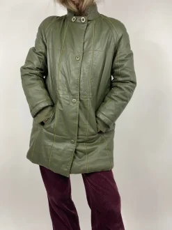 Leather jacket green