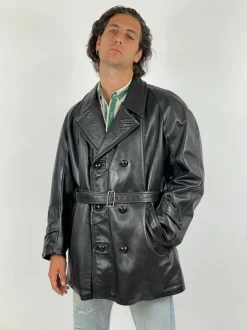Leather jacket Pea Coat anni '60