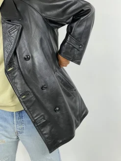 Leather jacket Pea Coat anni '60