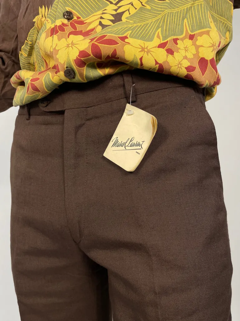 Pantalone anni '70 in misto lino