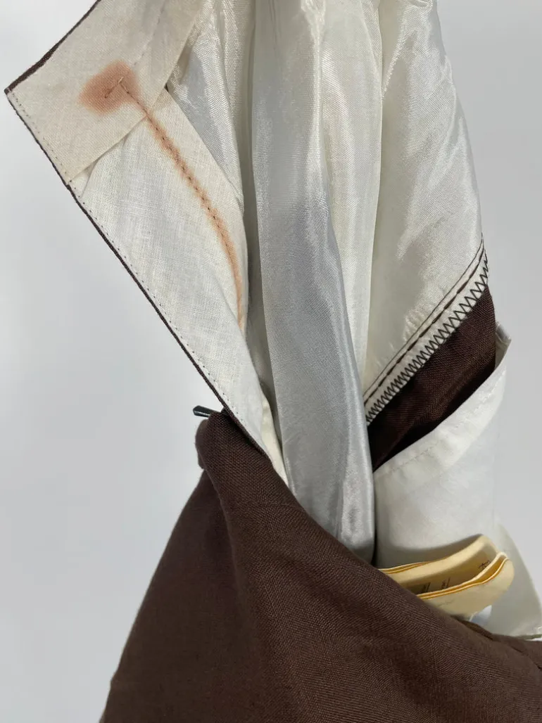 Pantalone anni '70 in misto lino