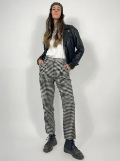 Pantaloni anni '80 in lana a quadretti