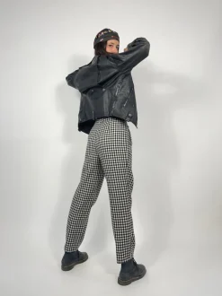 Pantaloni anni '80 in lana a quadretti
