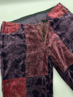 Pantaloni in velluto pitonato anni '70