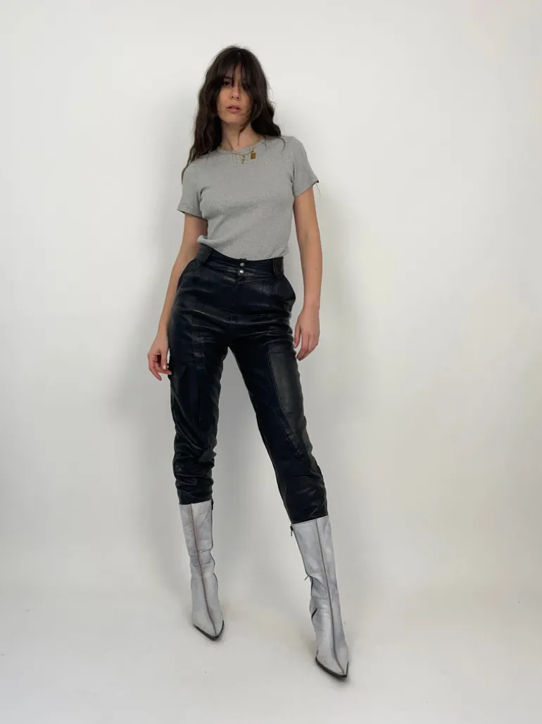 Pantaloni in vera pelle anni '80