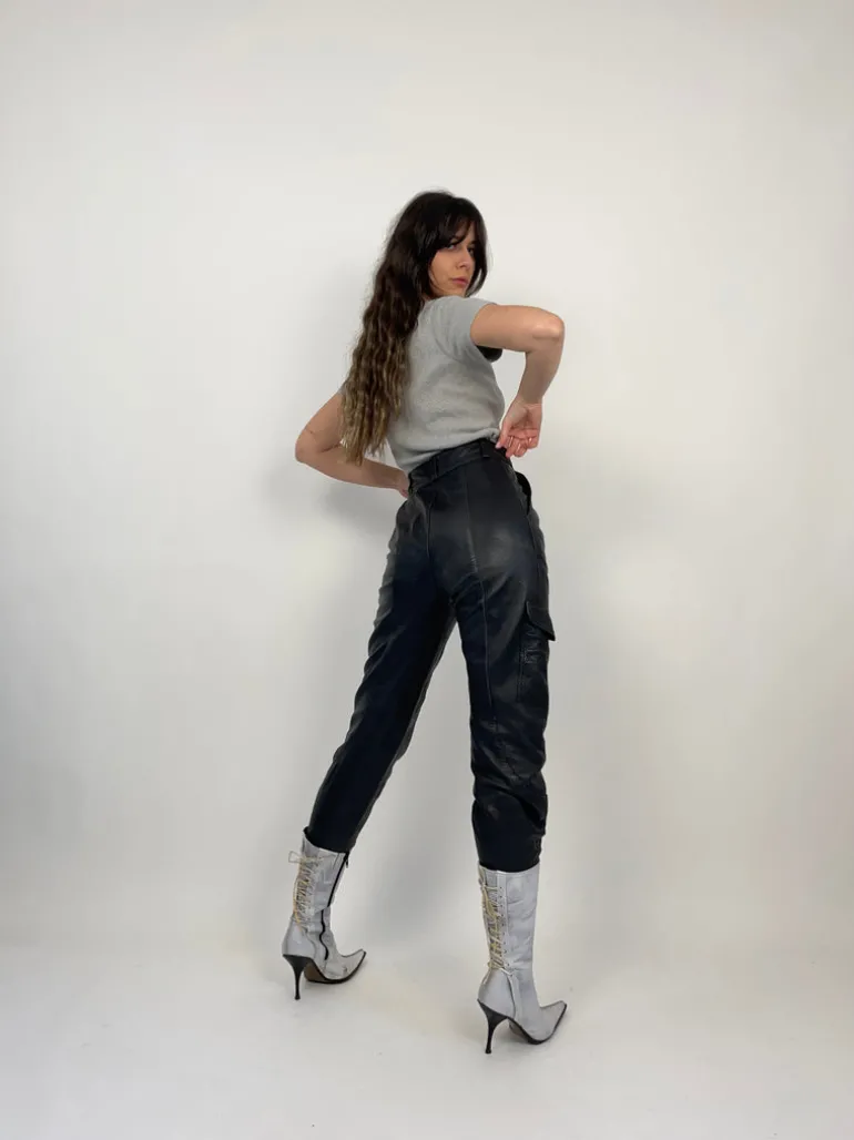 Pantaloni in vera pelle anni '80