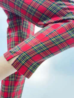 Pantaloni vitantage in lana tartan