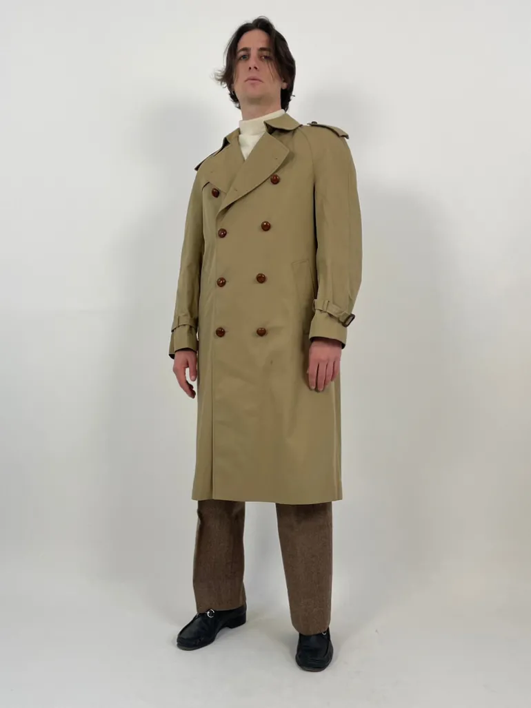 Trench anni '70 con fodera interna a quadri